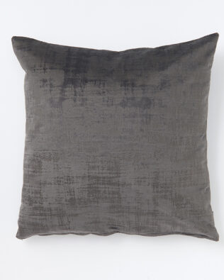 Dark Grey Textured Faux Velvet Cushion